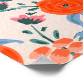 防水花模様 ポスター (角)