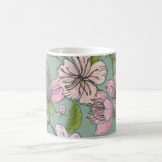 防水花：鮮やかマグカップの花びら コーヒーマグカップ (中央)