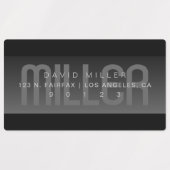 防水退色非常に濃いグレーと黒のアドレス ラベル (デザイン1)