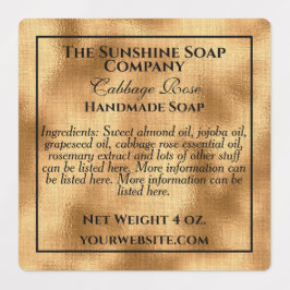 防水金ゴールド箔および黒文字石鹸の化粧品 ラベル