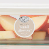 防水銀レトロディスコグルーヴィブライダルシャワー ラベル (貼付)