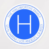 防水青モダンと白 ラベル (デザイン2)