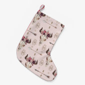 防波矢とスカル、水彩模様。 スモールクリスマスストッキング (正面 (吊り時))