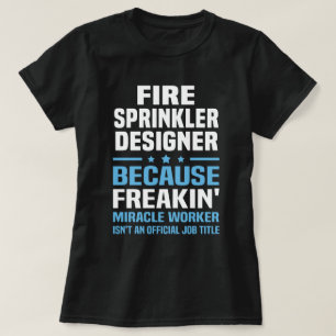 防火スプリンクラーデザイナー Tシャツ
