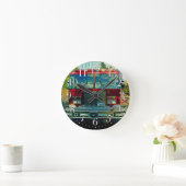 防火壁時計に出席する消防車 ラウンド壁時計 (ホーム)