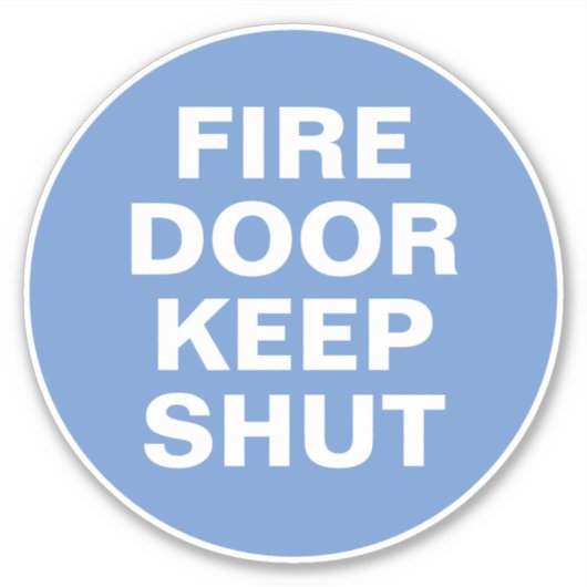 防火扉の看板 – 青と白の看板シール シール (正面)