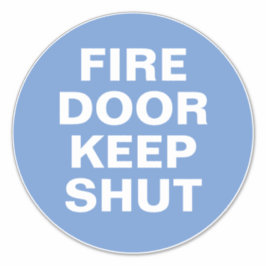 防火扉の看板 – 青と白の看板シール シール