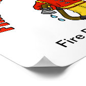 防火月の漫画の消防士ポスター ポスター (角)