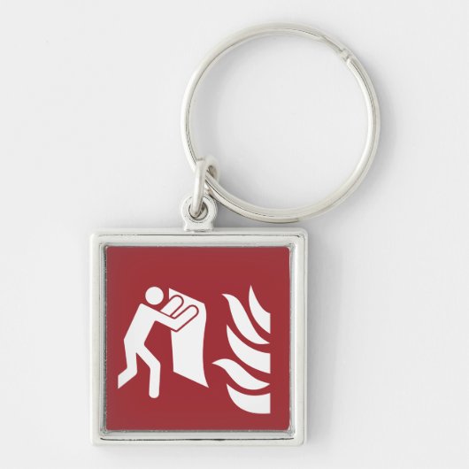 防火用毛布の安全標識 キーホルダー (正面)