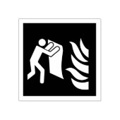 防火用毛布の安全標識 ラバースタンプ (インプリント)