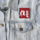 防火用毛布の安全標識 缶バッジ (インサイチュ)