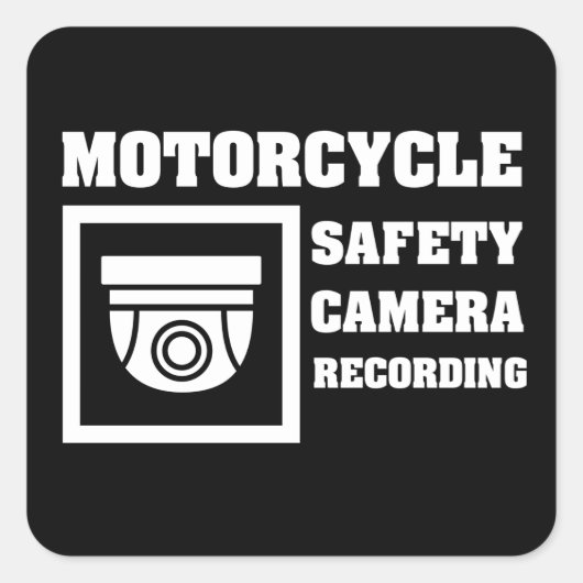防犯カメラ警告 スティッカー 角型 スクエアシール (正面)