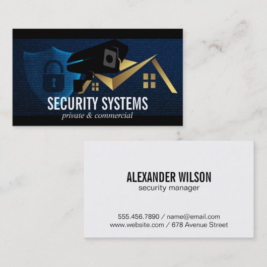 防犯カメラ |ハウス |ロック 名刺 (正面/裏面)