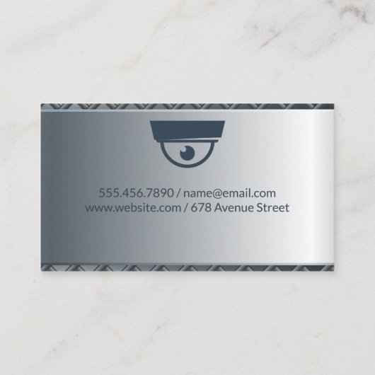 防犯カメラ | メタリック背景 名刺 (裏面)