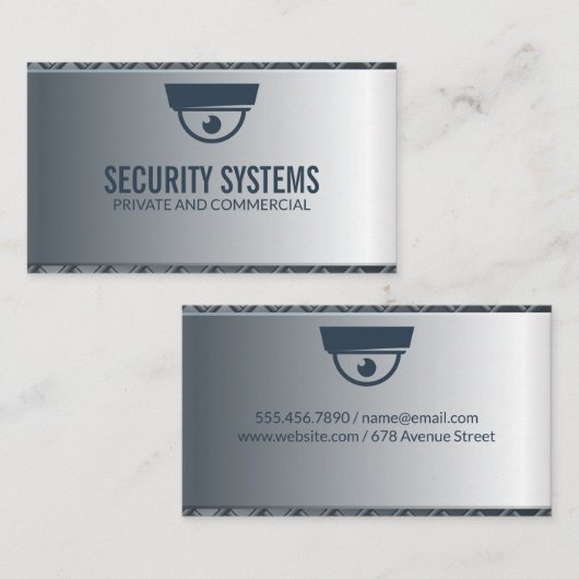 防犯カメラ | メタリック背景 名刺 (正面/裏面)