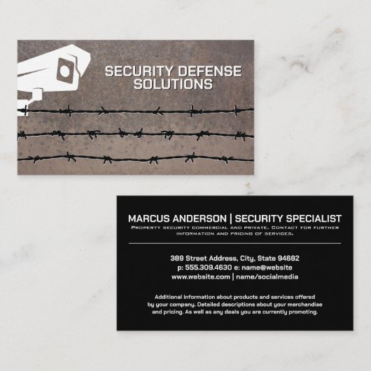 防犯カメラ |有刺鉄線 名刺 (正面/裏面)