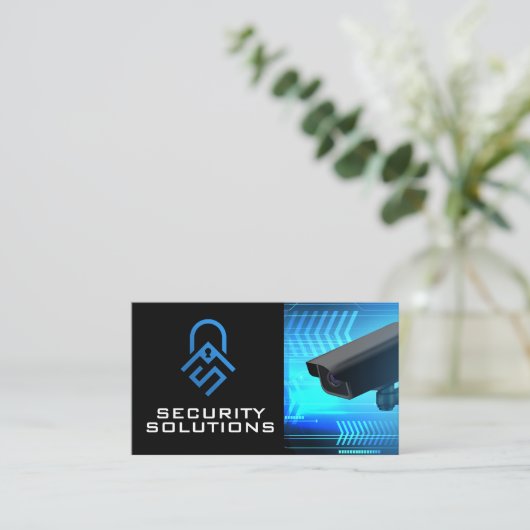防犯カメラ |監視 |保護 名刺 (スタンド正面)
