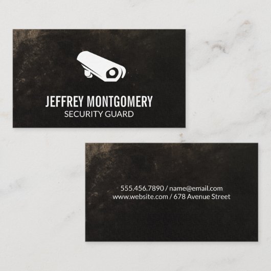 防犯カメラ | 背グランジ景 名刺 (正面/裏面)