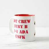 防空のミサイル発射機の飲み物用品 ツートーンマグカップ (正面左)