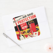 防空施設 スクエアシール (封筒)