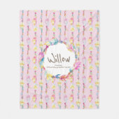 防羽・ビーズピンクの意味 フリースブランケット (正面)