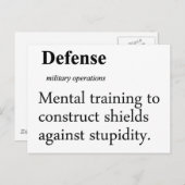 防衛の定義 ポストカード (正面/裏面)