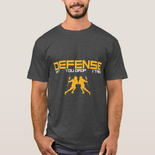 防衛ディフェンダースティックラクロス選手スポーツ Tシャツ
