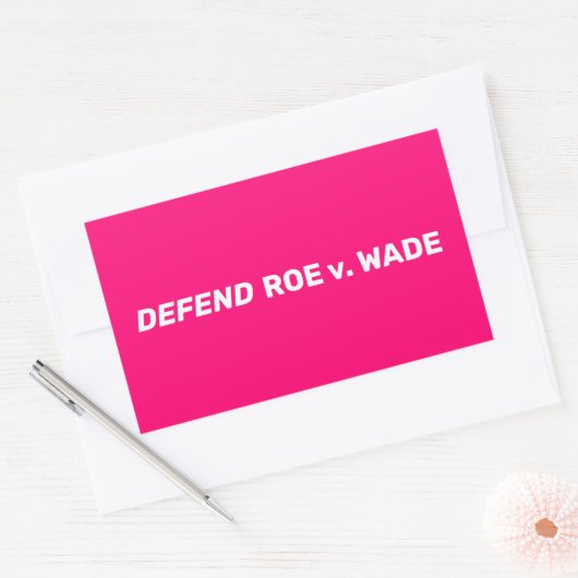 防衛ローvウェイドプロ選択モダン白ホットピンク 長方形シール (封筒)