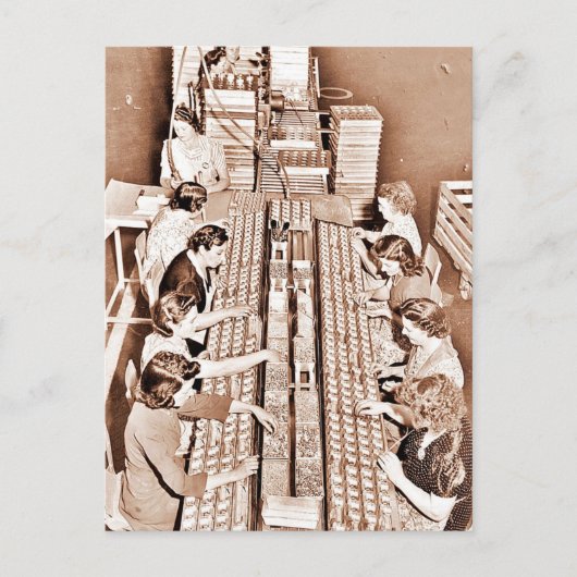 防衛施設の組立ライン ポストカード (正面)