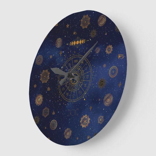 防護曼荼羅魔女の魔法の象徴異教の物 ラージ壁時計 (傾斜)