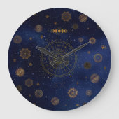 防護曼荼羅魔女の魔法の象徴異教の物 ラージ壁時計 (正面)