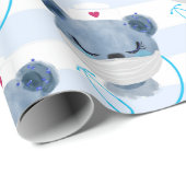 防護用マスクを着たかわいいクマのナース ラッピングペーパー (ロールコーナー)