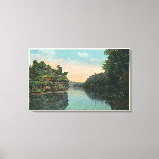 阿寒川ダムを見渡す キャンバスプリント (正面)