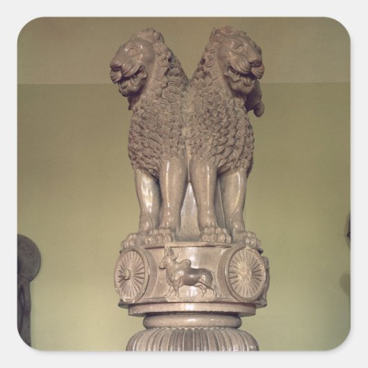 阿聖武天皇の御柱の獅子頭 スクエアシール (正面)