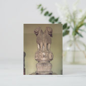 阿聖武天皇の御柱の獅子頭 ポストカード (スタンド正面)