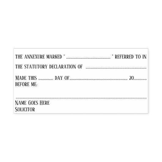 附属勧誘者法定宣言法 セルフインキングスタンプ (デザイン)