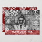 降りモダンる雪の結晶ホリデーレッドPHOTO シーズンカード (正面/裏面)