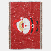 降る雪の中のサンタクロース クリスマス休暇 スローブランケット (正面縦)