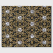 降エレガント雪魔法ユニークの雪 ラッピングペーパー (フラット)