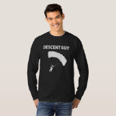降下ガイスカイダイビングスカイダイバーパラシュート Tシャツ (正面フル)
