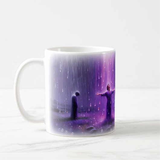 降伏の夢の紫の雨嵐マグ コーヒーマグカップ (左)