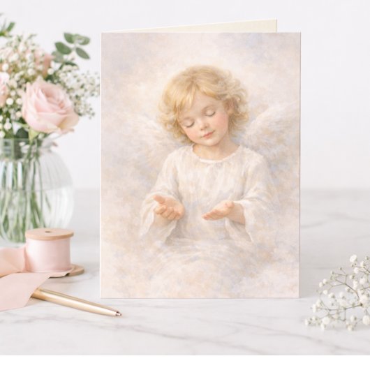 降伏の天使の水彩画の空白カード カード