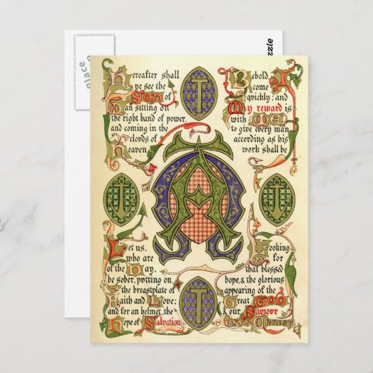 降臨のフェスティバルを表す照光記号 ポストカード (正面/裏面)