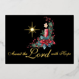 降臨は主を待ち望むクリスマススター 箔シーズンカード