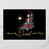 降臨は主を待ち望むクリスマススター 箔シーズンカード (正面)