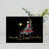 降臨は主を待ち望むクリスマススター 箔シーズンカード (立ち正面)