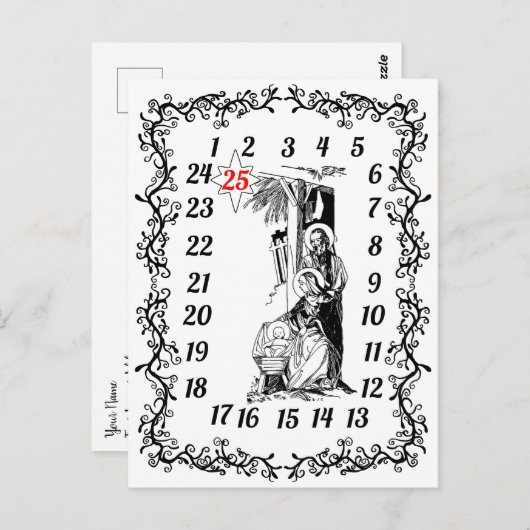 降臨暦クリスマスカウントダウン宗教 ポストカード (正面/裏面)