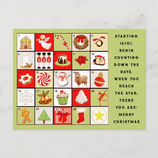 降臨暦クリスマス シーズンポストカード (正面)