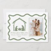 降臨祭のクリスマス・グリーティング、ホリデー・ファミリー写真 シーズンカード (正面)