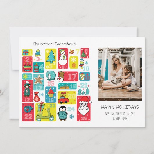 降誕カレンダーのクリスマス写真 シーズンカード (正面)